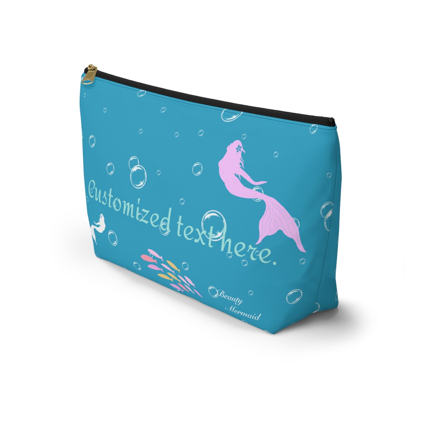 Personalized Mermaid Blue Ocean Pouch