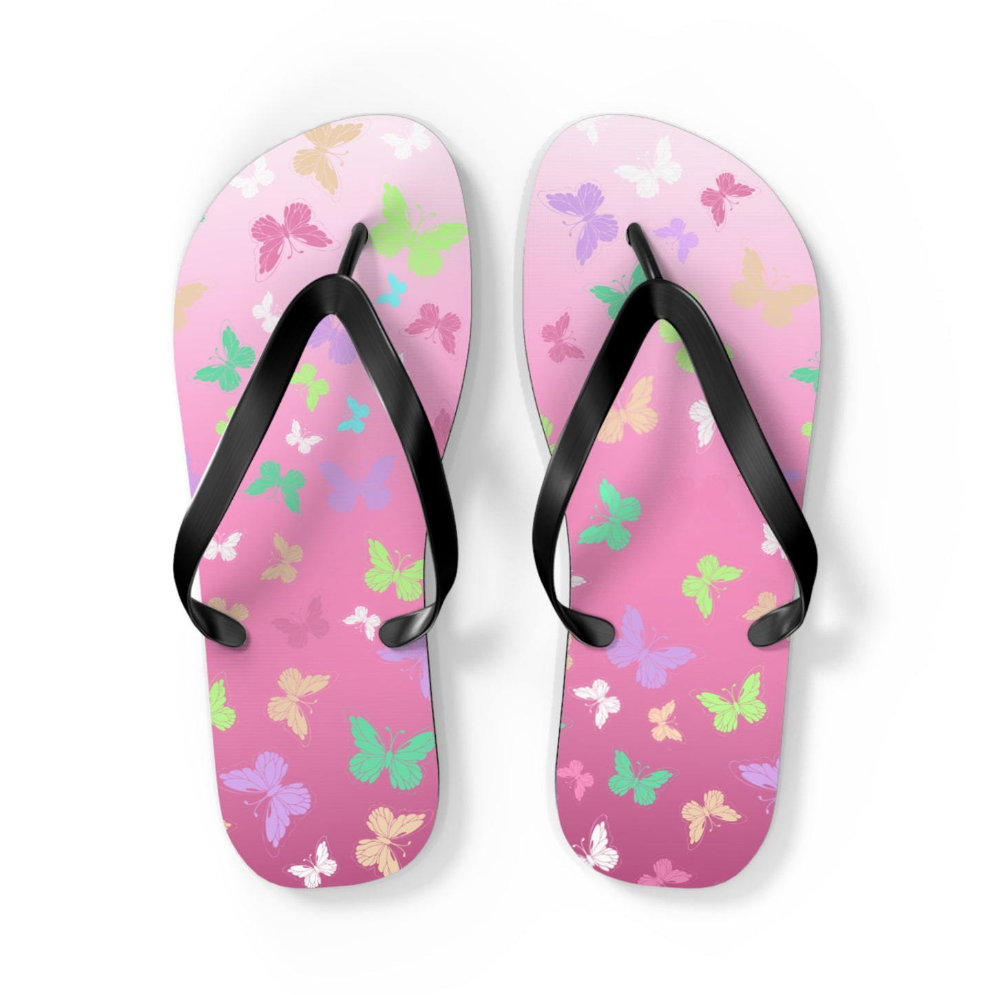 Butterfly Pink Flip Flops