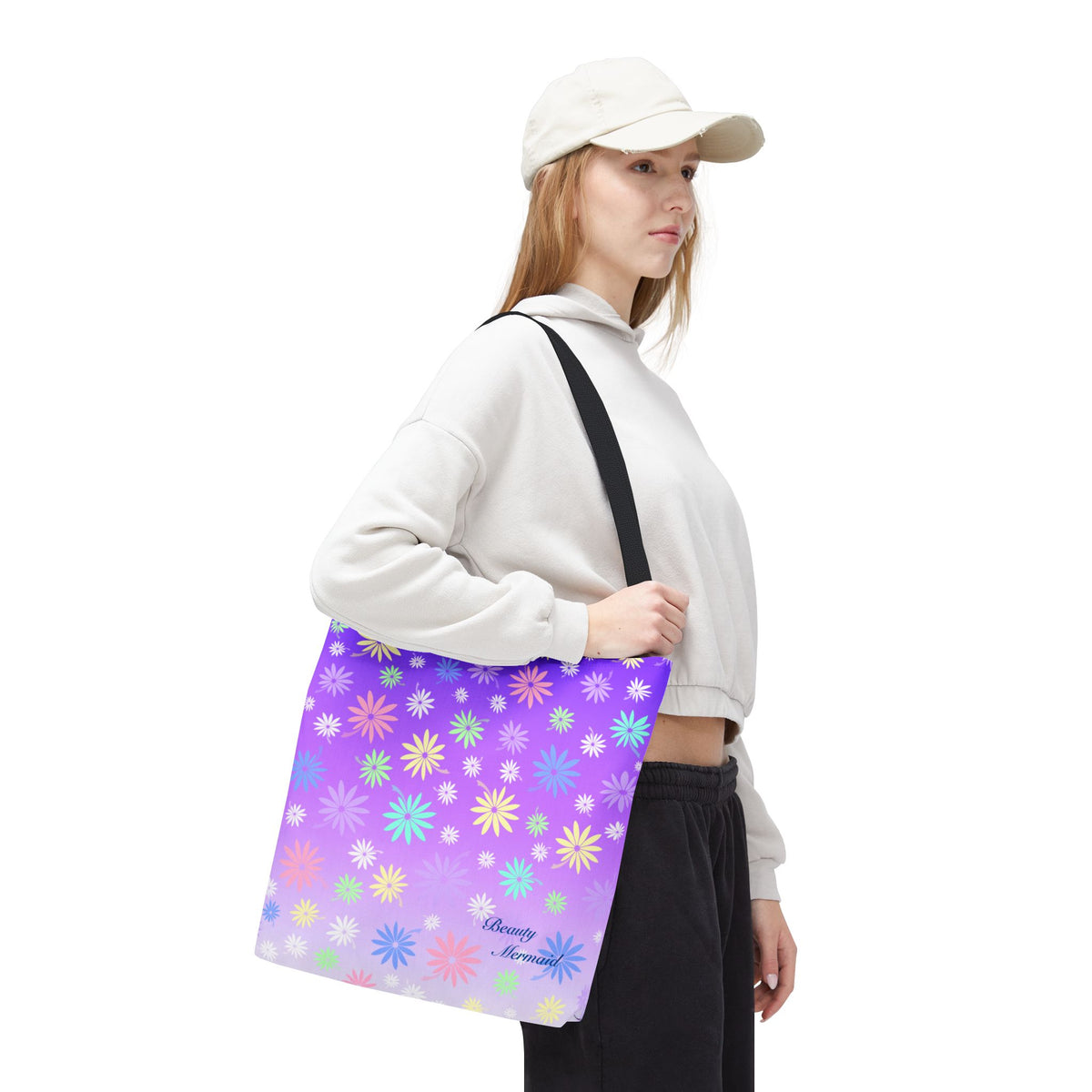 Purple Floral Tote Bag