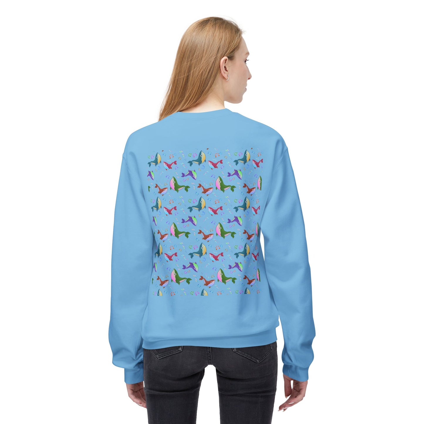 Colorful Whale Crewneck Sweatshirt