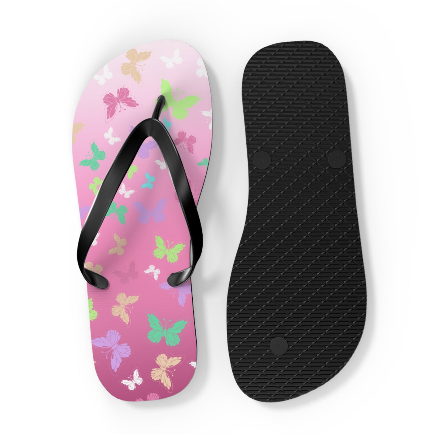 Butterfly Pink Flip Flops