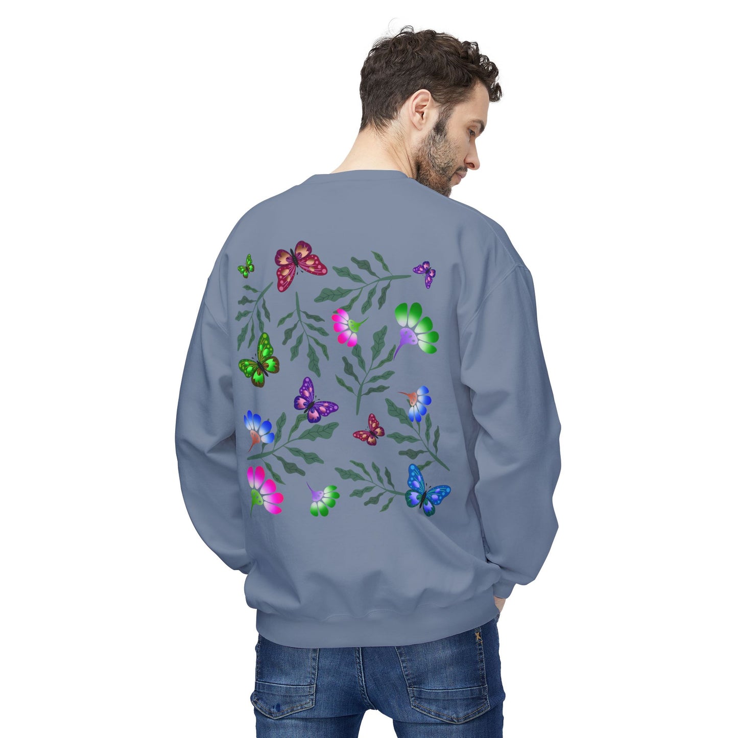 Tulip Butterfly Flower Crewneck Sweatshirt