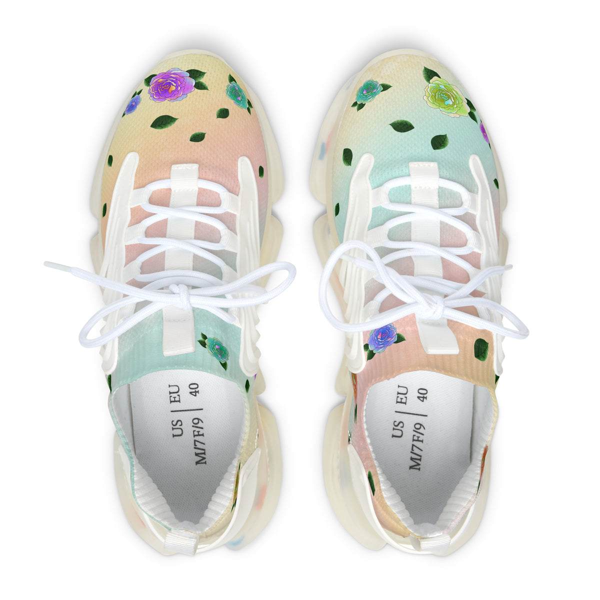 Colorful Roses Women's Mesh Sneakers