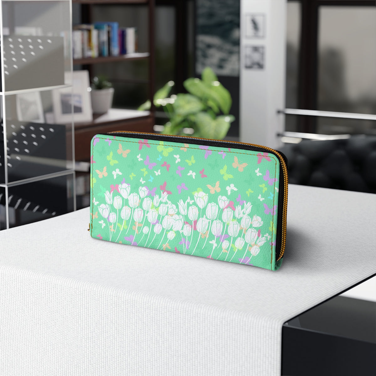 Tulip Butterflies Zipper Wallet