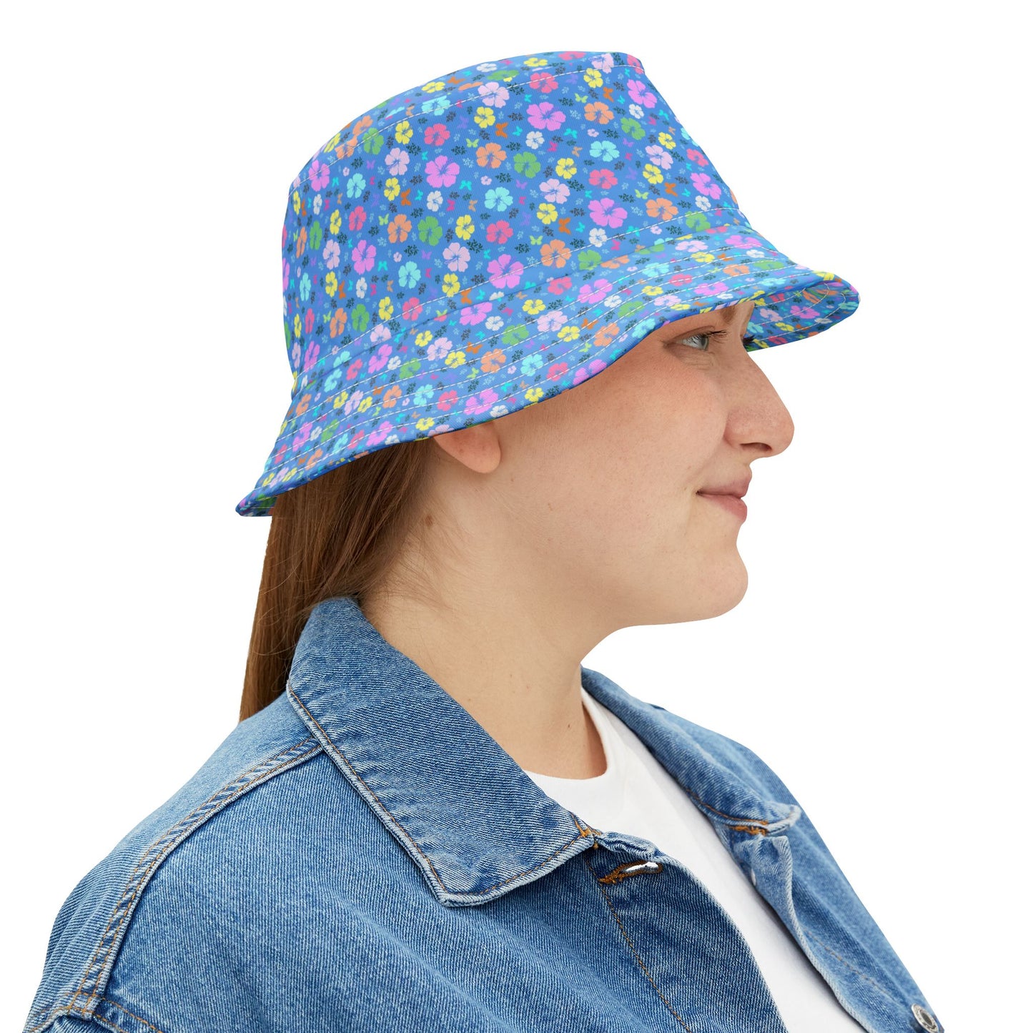 Flower Bucket Hat Blue