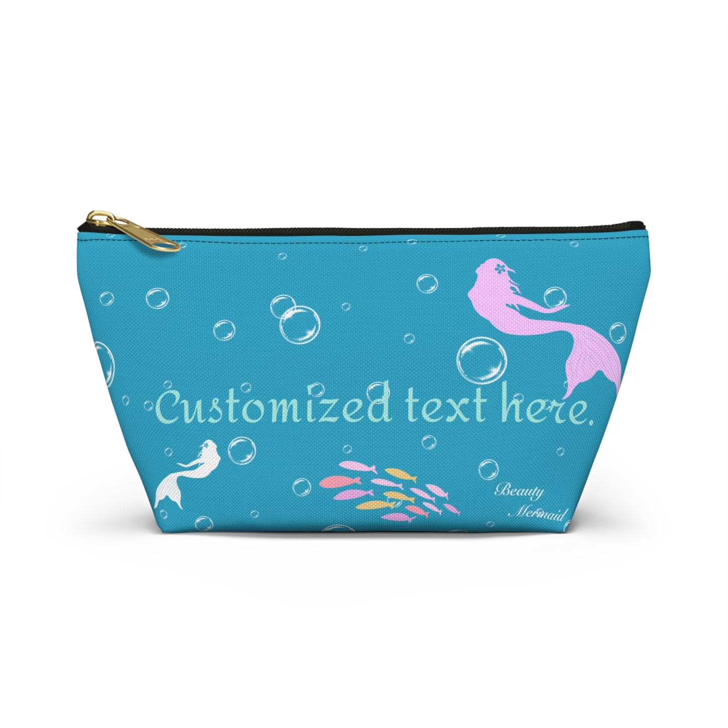 Personalized Mermaid Blue Ocean Pouch