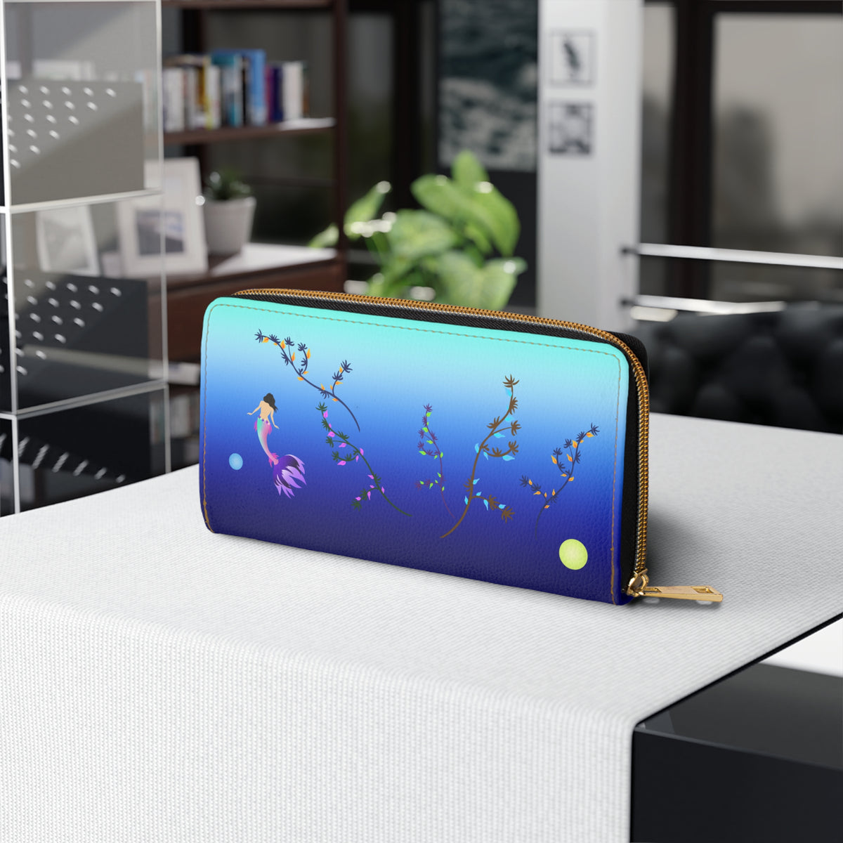 Mermaid Deep Blue Sea Zipper Wallet