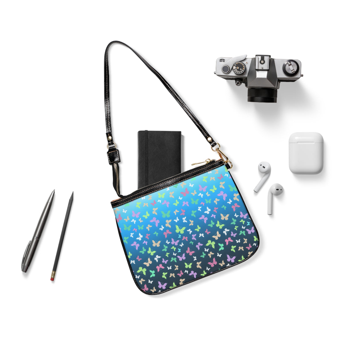 Blue Butterfly Shoulder Bag