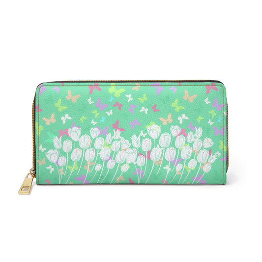 Tulip Butterflies Zipper Wallet