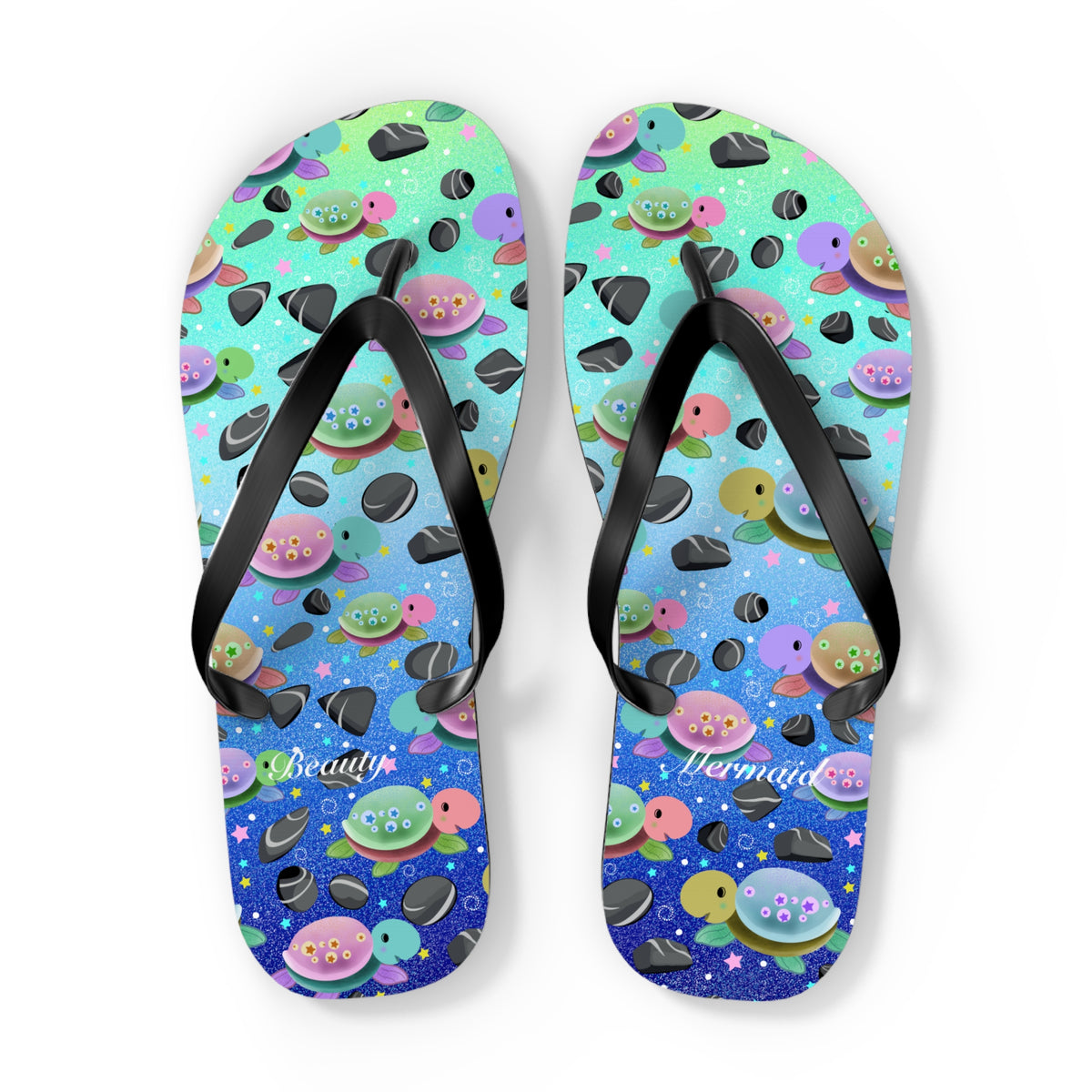 Turtle Flip Flops Blue Sand