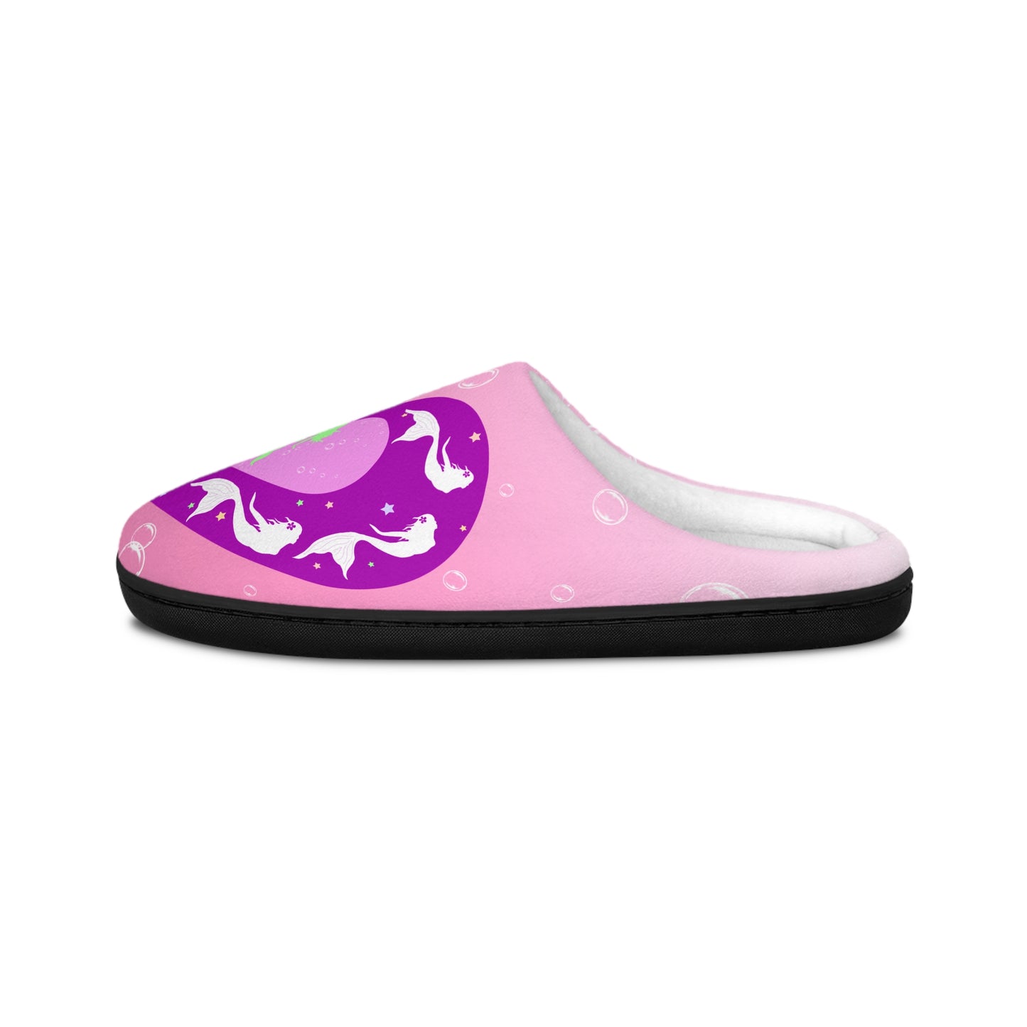 Mermaid in Heart Pink Indoor Women's Slippers