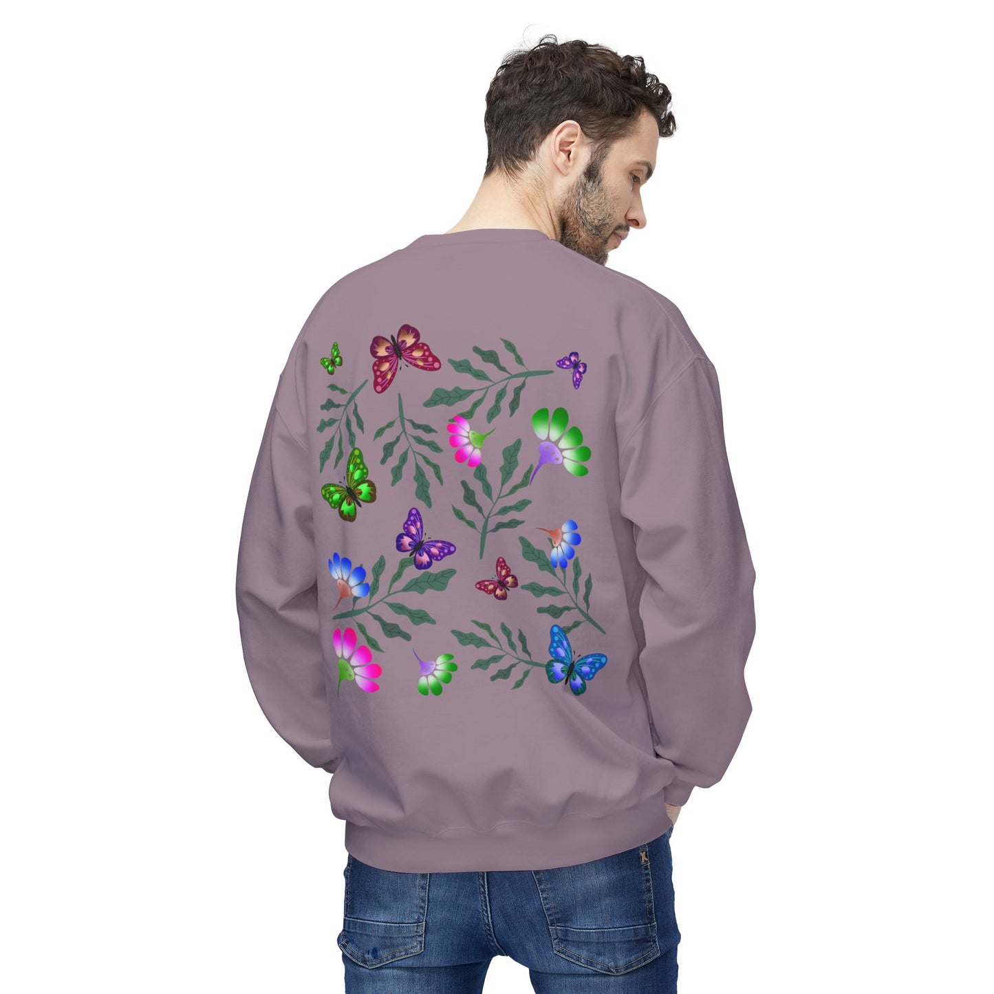 Tulip Butterfly Flower Crewneck Sweatshirt