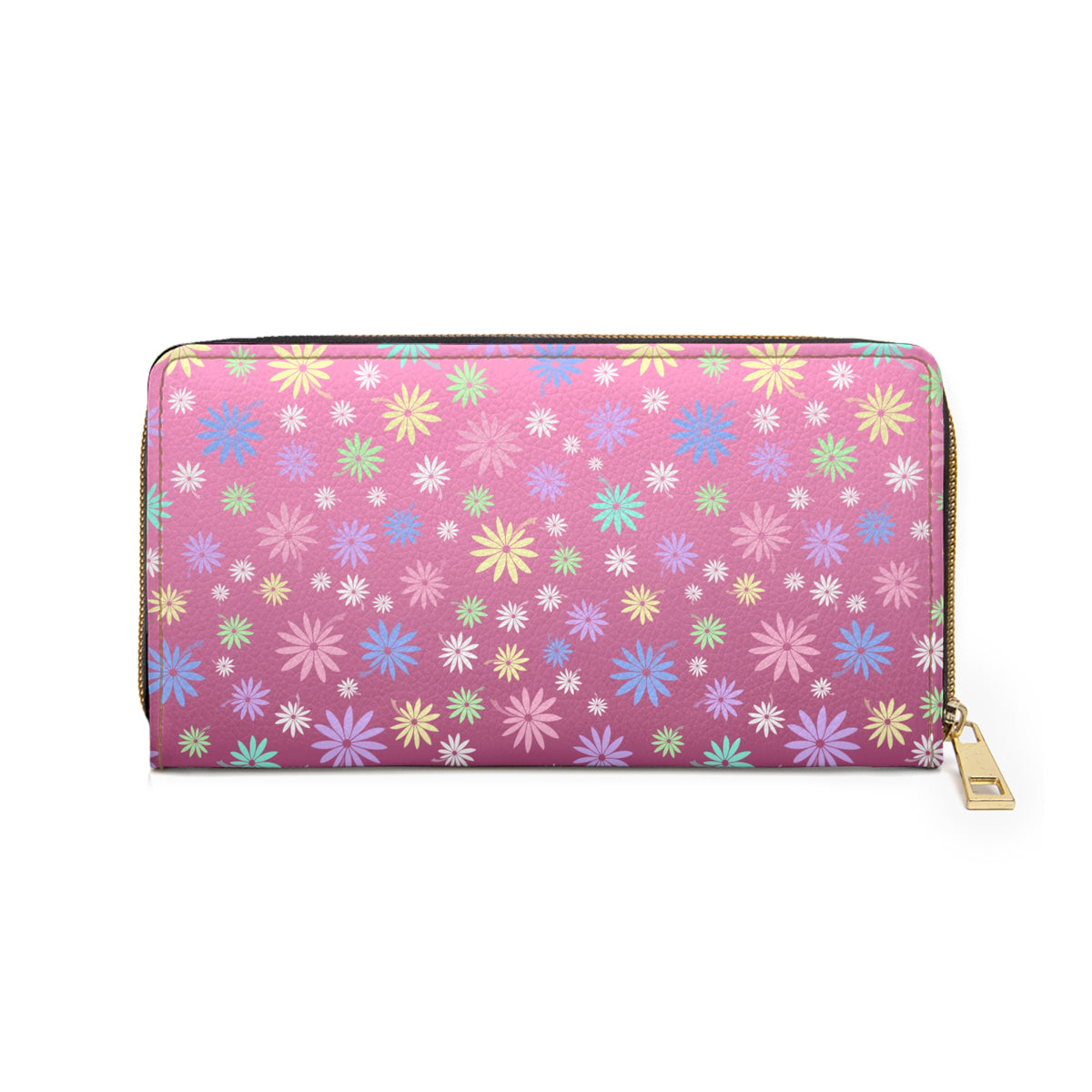 Pink Flower Zipper Wallet