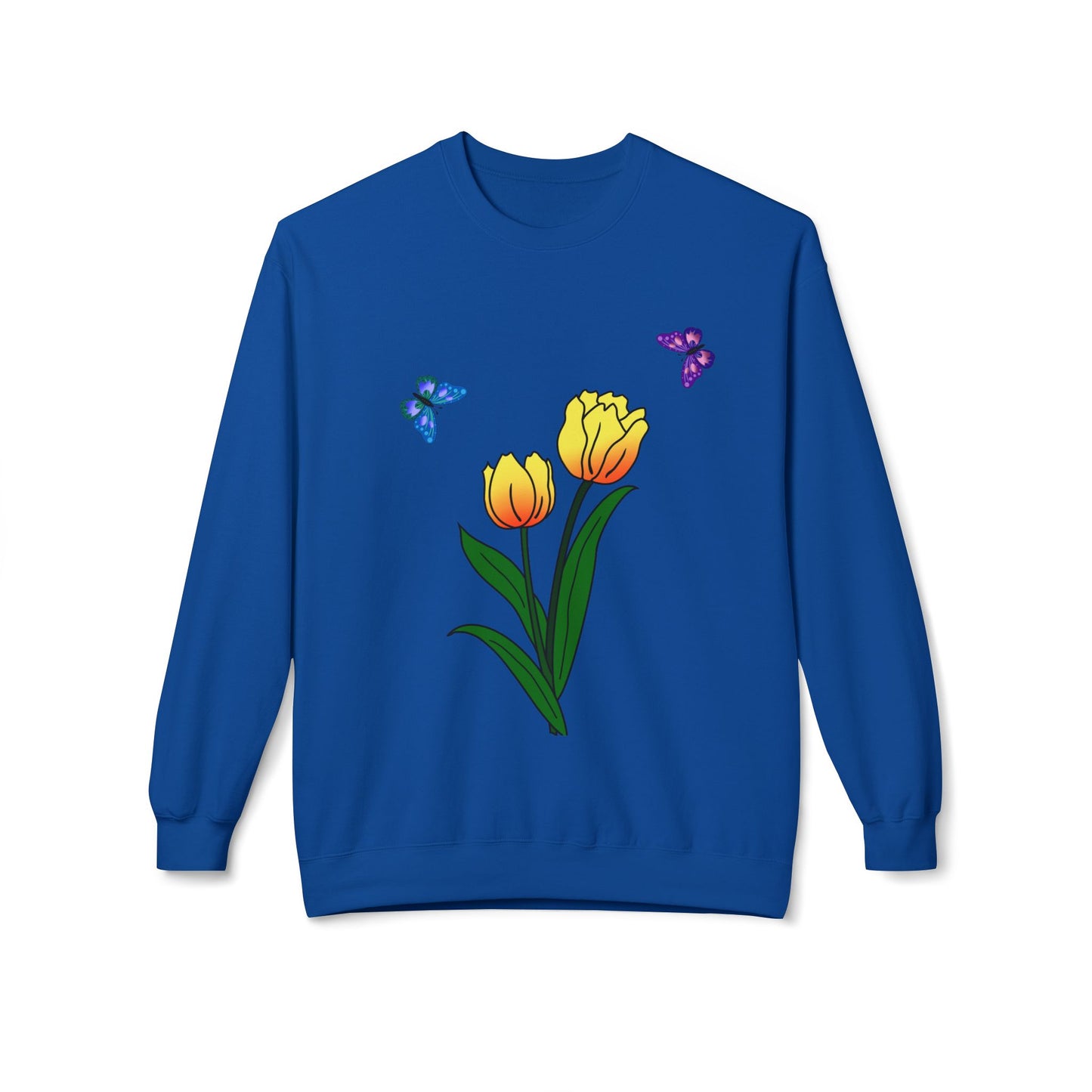 Tulip Butterfly Flower Crewneck Sweatshirt