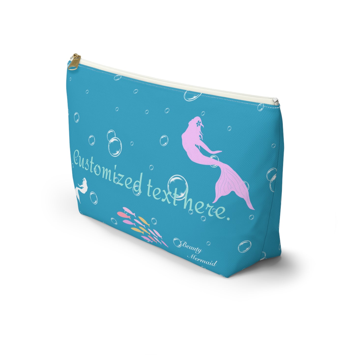 Personalized Mermaid Blue Ocean Pouch