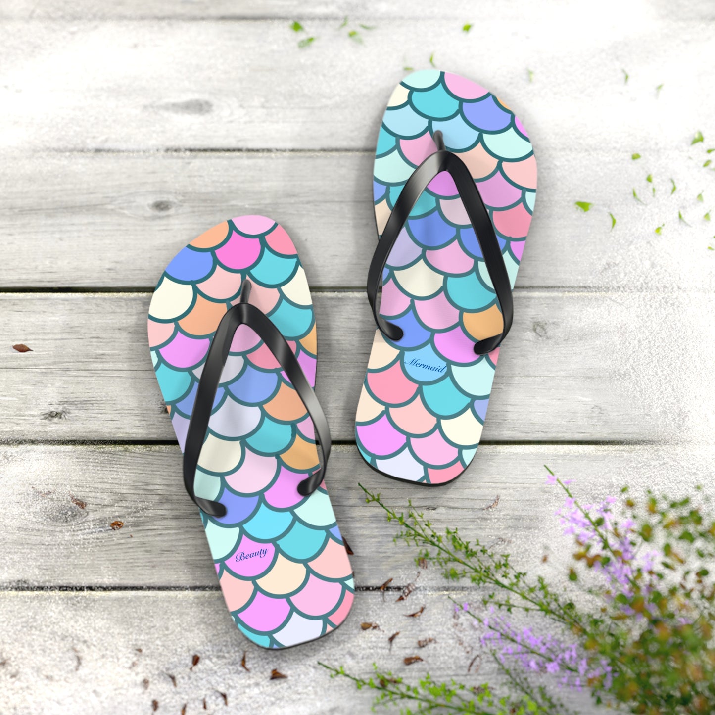 Mermaid Scale Flip Flops