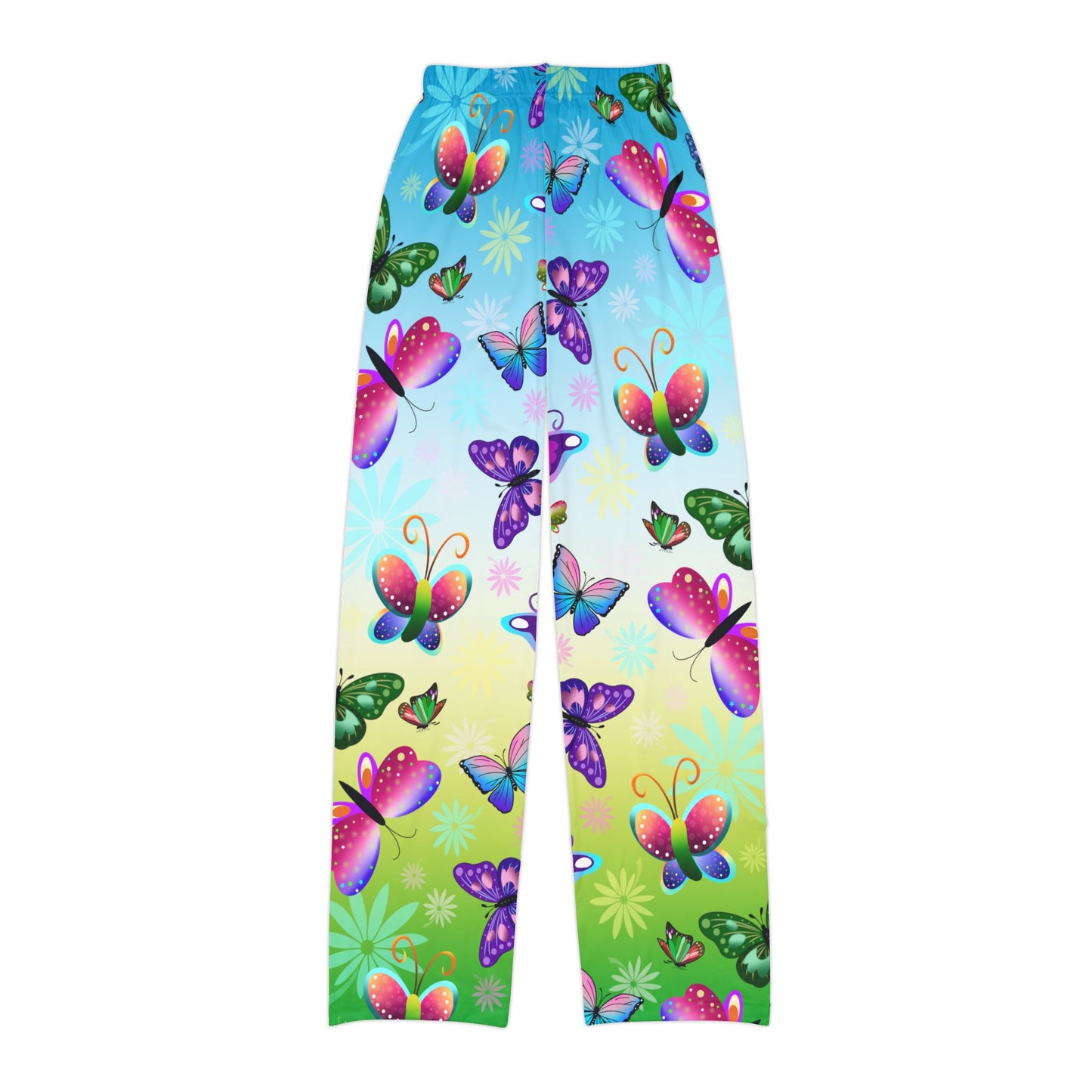 Butterfly Blue Sunny Sky Kids Pajama Pants