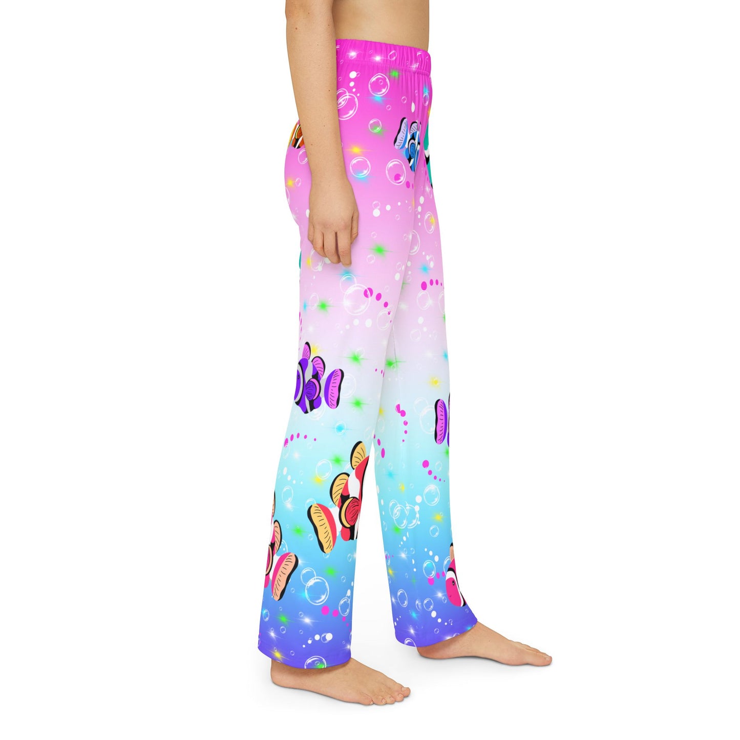 Colorful Shiny Ocean with Clownfish Pajama Pants