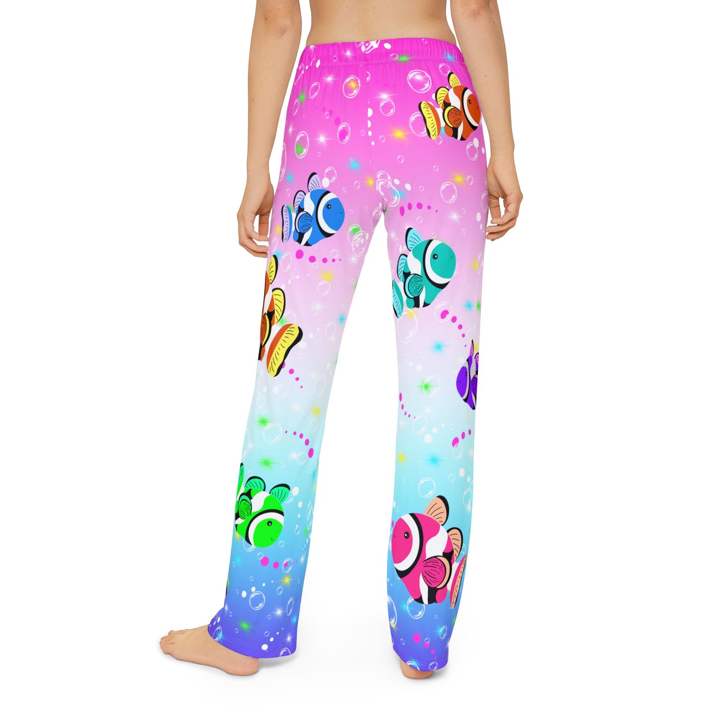 Colorful Shiny Ocean with Clownfish Pajama Pants