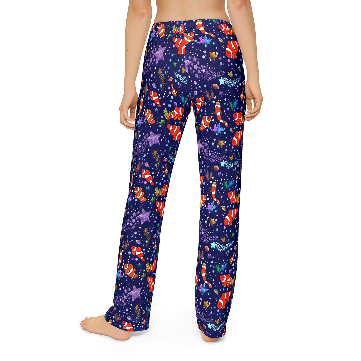 Orange Clownfish at Starry Night Kids Pajama Pants