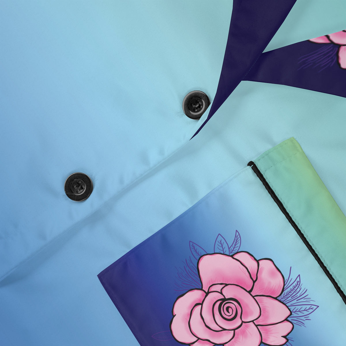 Rose Satin Pajama Blue