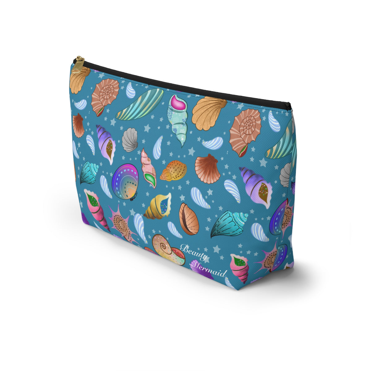 Seashells Blue Accessory Pouch