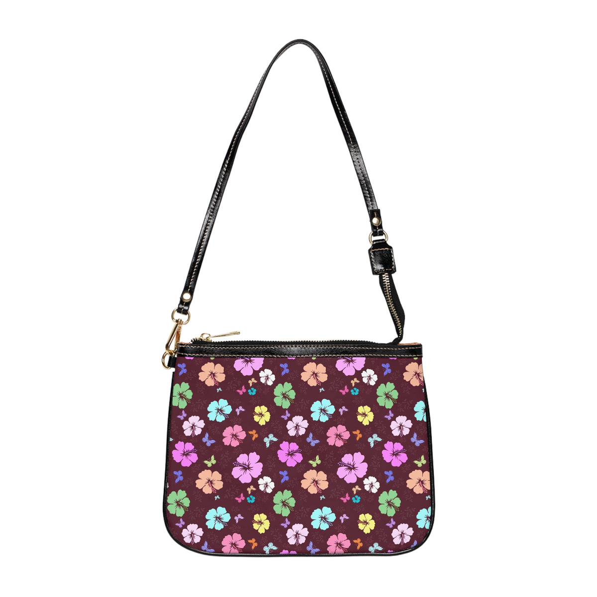 Flowers Brown Shoulder Bag