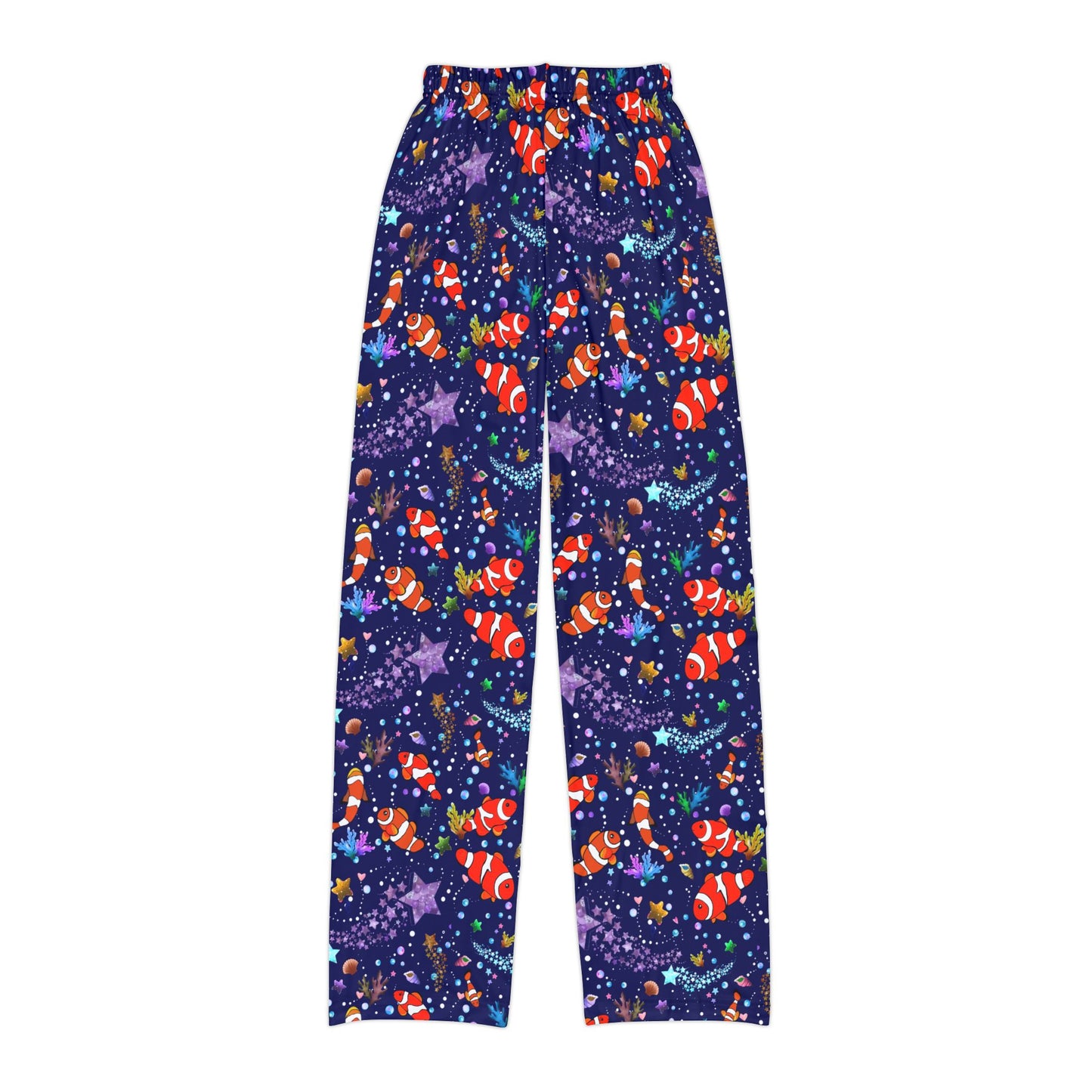 Orange Clownfish at Starry Night Kids Pajama Pants