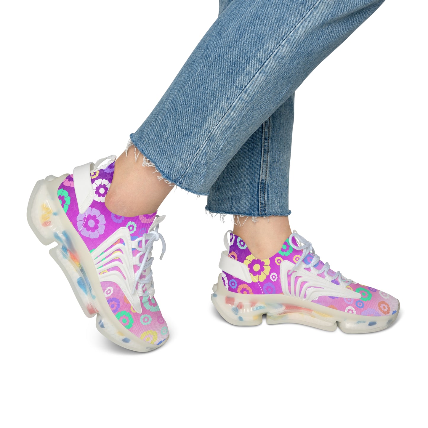 Flower Women's Mesh Sneakers Pink