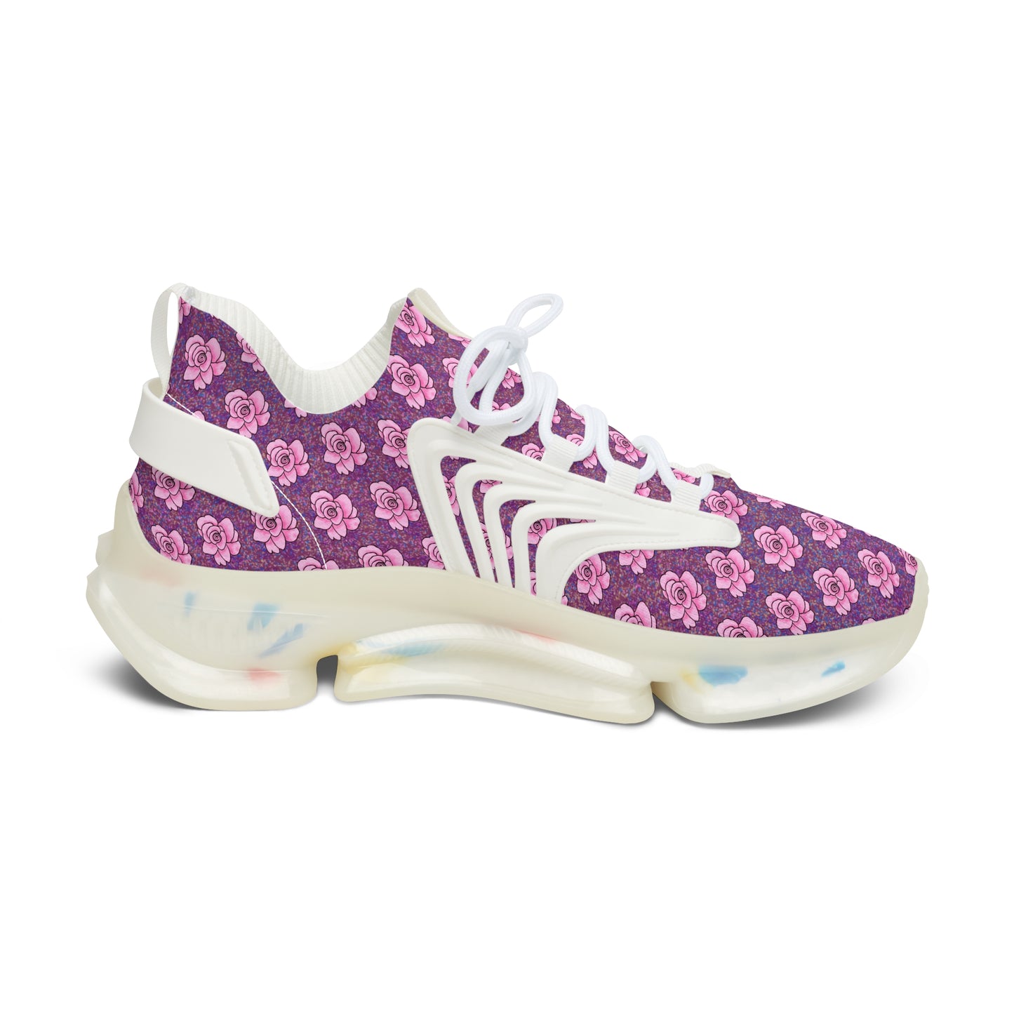 Roses Pink Women's Mesh Sneakers