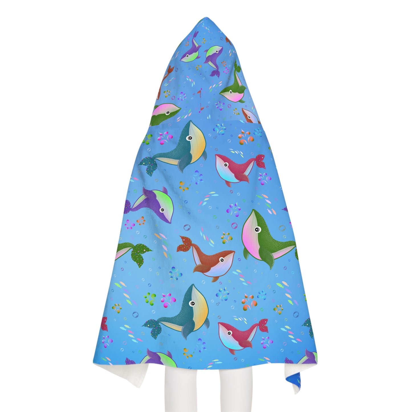Whale Youth Hooded Towel Blue Ocean