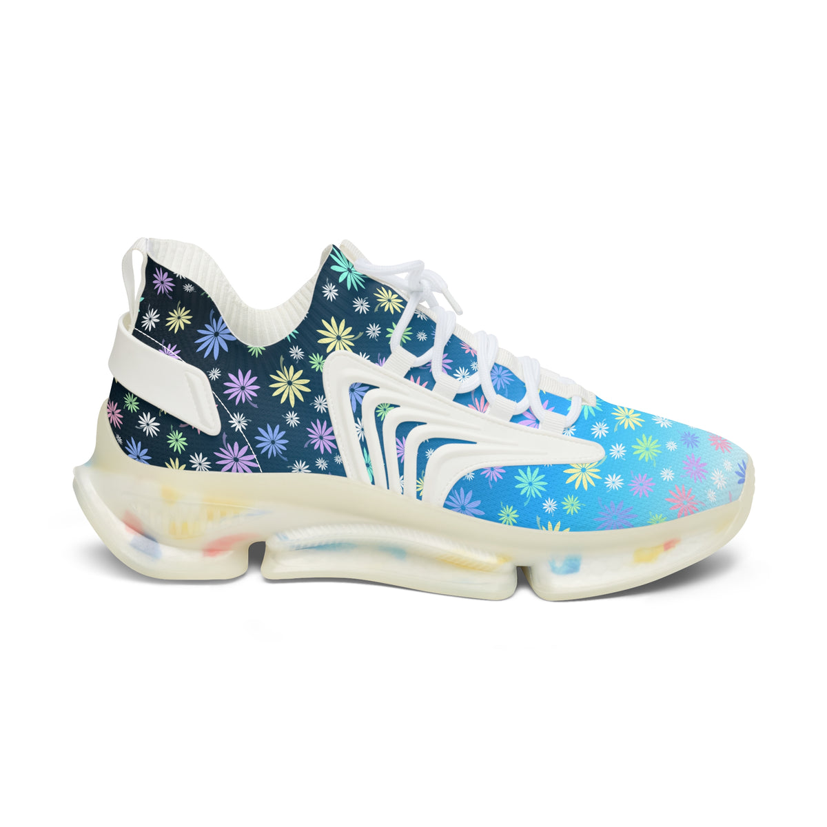 Flower Women's Mesh Sneakers Blue