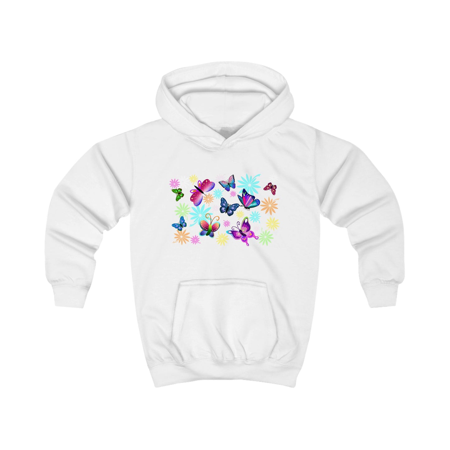 Colorful Butterfly Flower Kids Hoodie