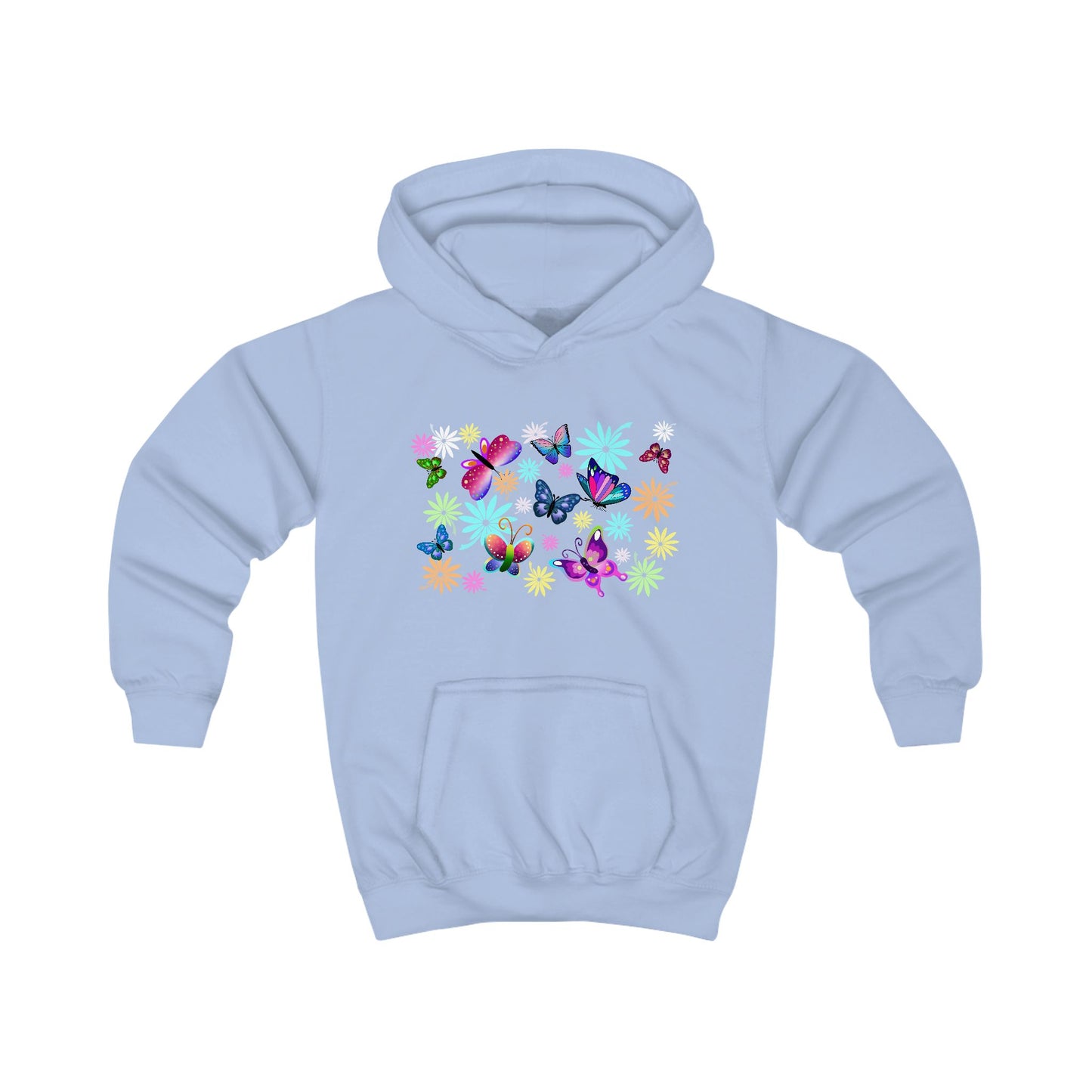 Colorful Butterfly Flower Kids Hoodie