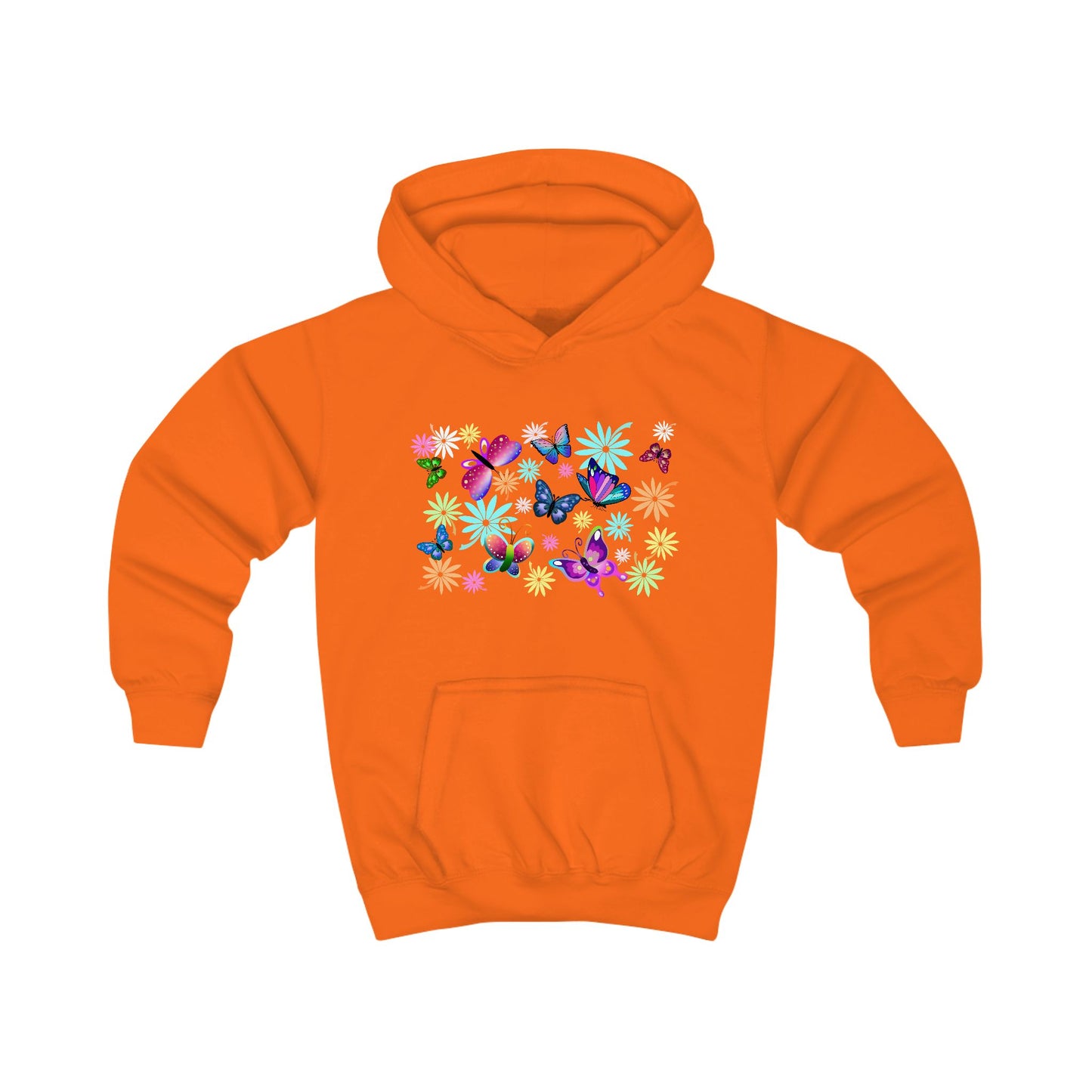 Colorful Butterfly Flower Kids Hoodie