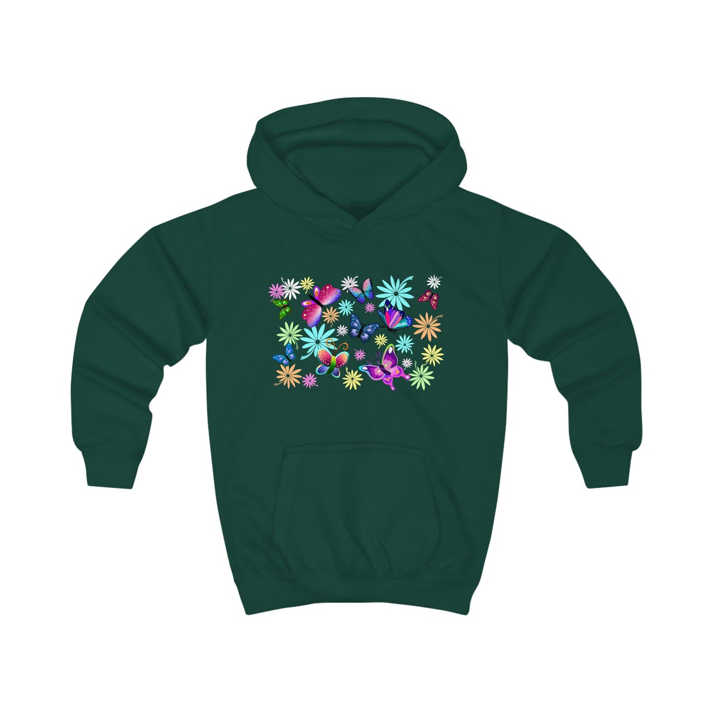 Colorful Butterfly Flower Kids Hoodie