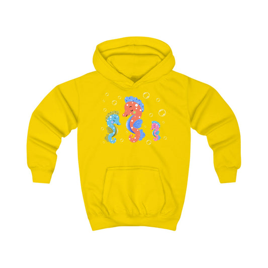 Seahorse Ocean Kids Hoodie Sun Yellow Front