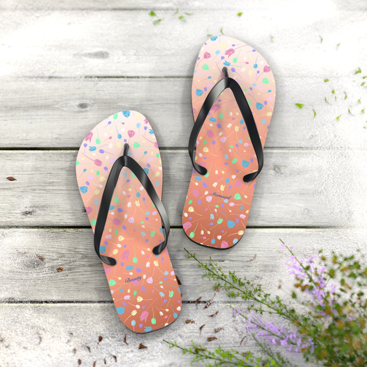 Tulip Orange Flip Flops