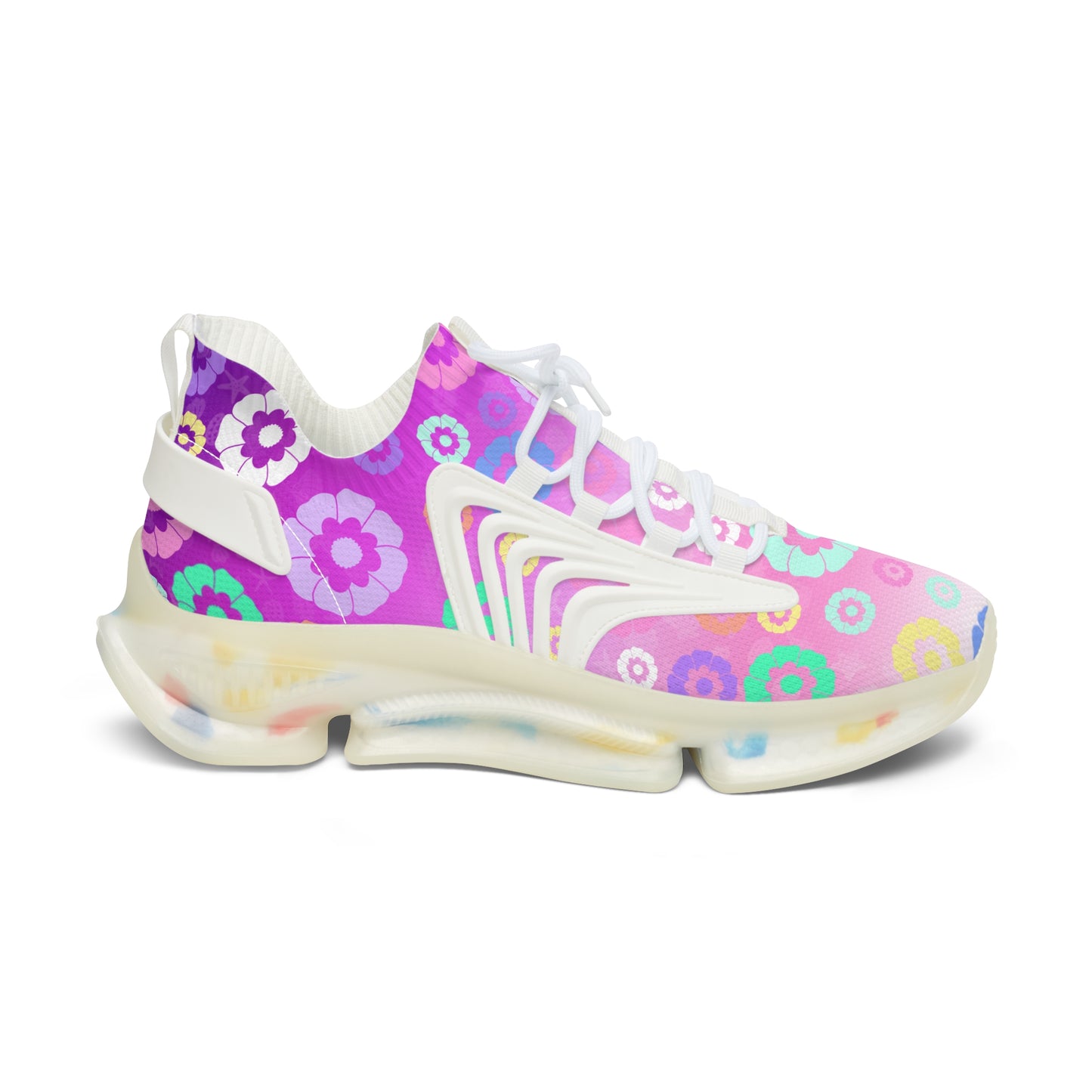 Flower Women's Mesh Sneakers Pink