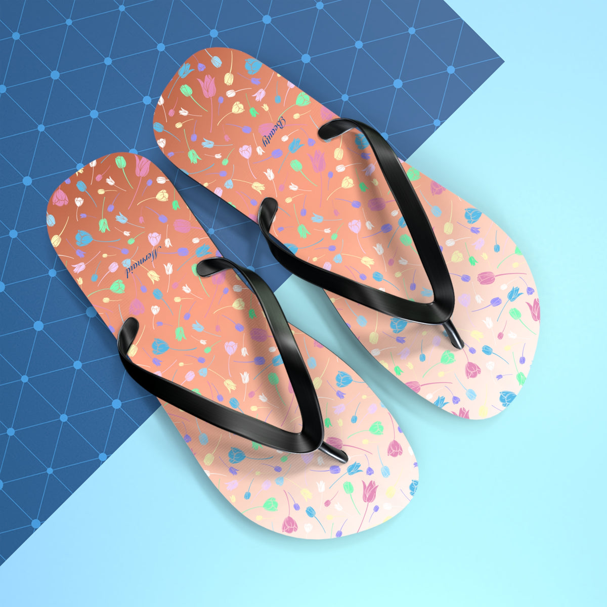 Tulip Orange Flip Flops