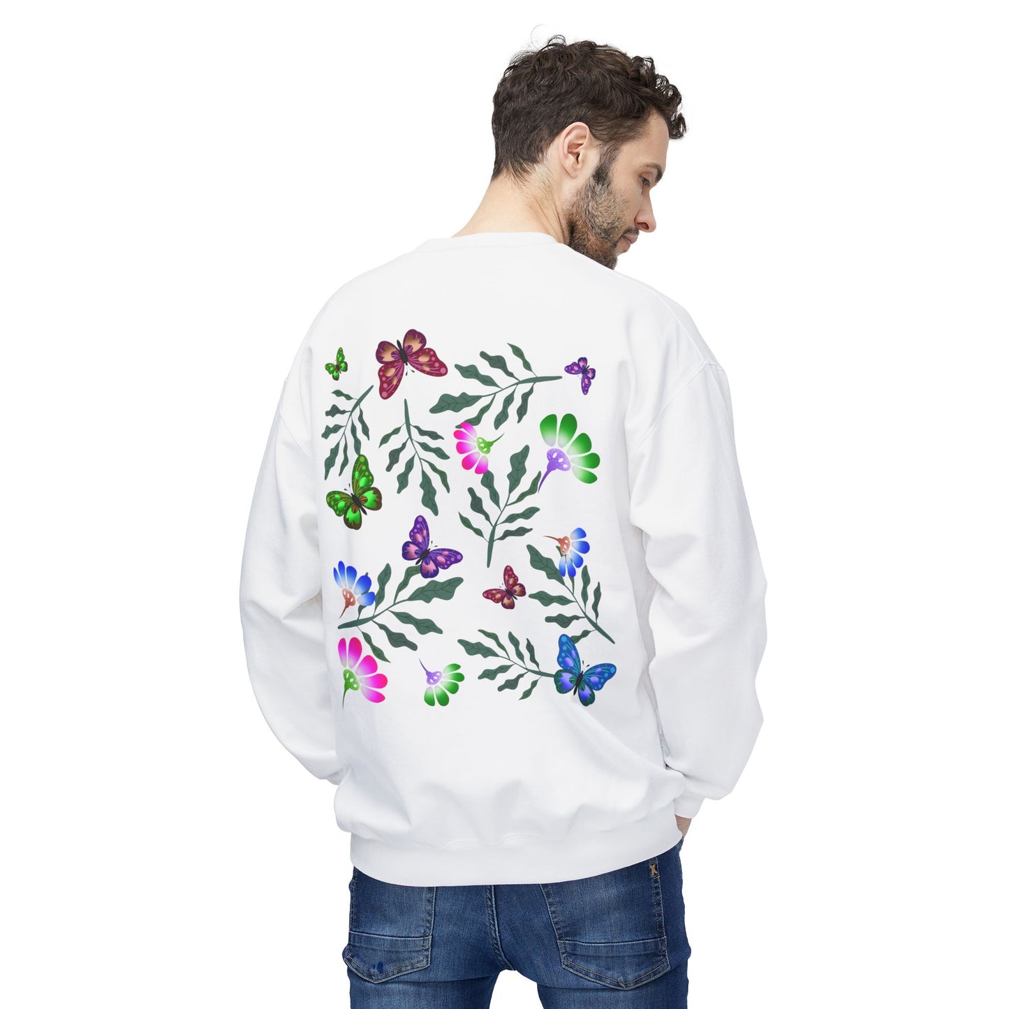 Tulip Butterfly Flower Crewneck Sweatshirt