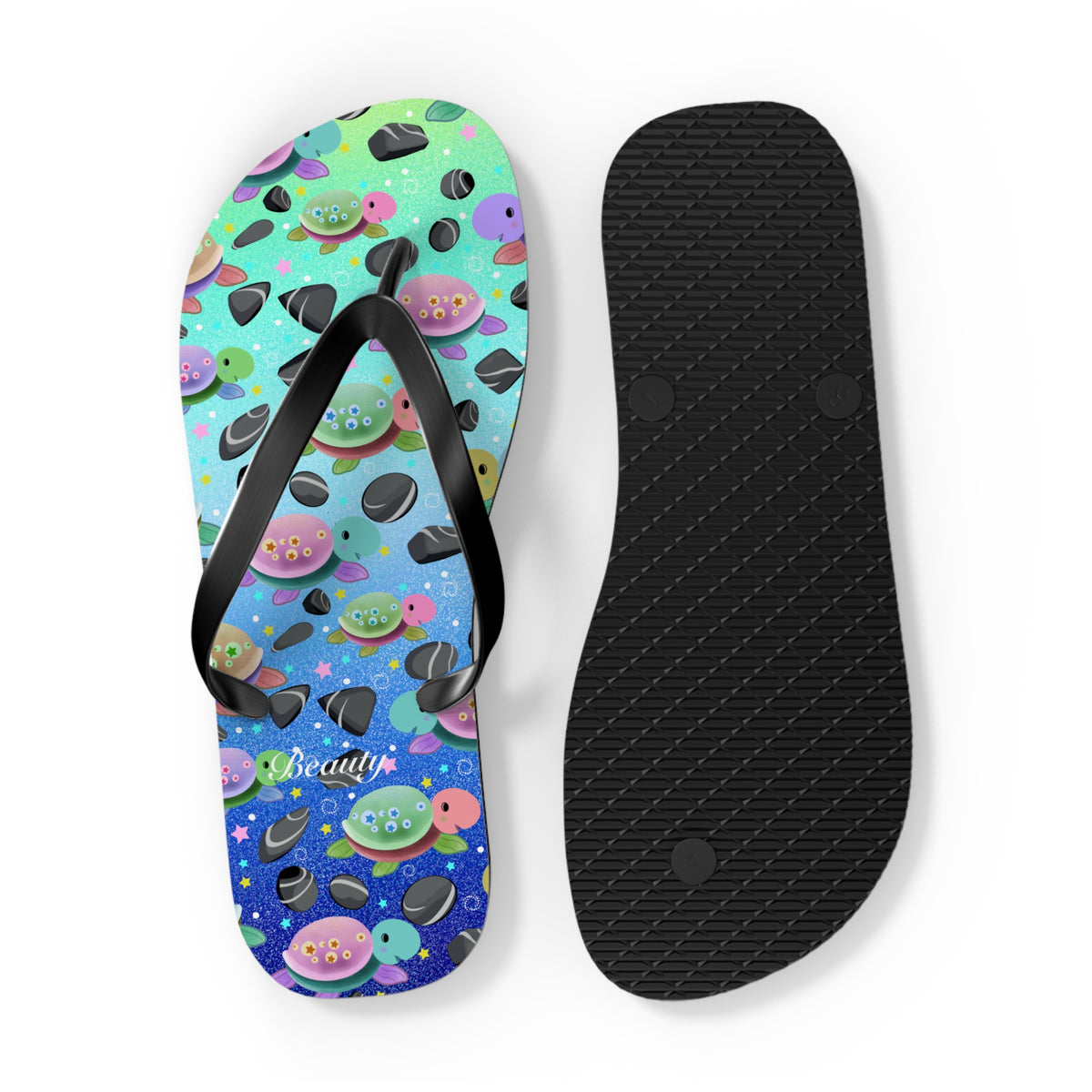 Turtle Flip Flops Blue Sand