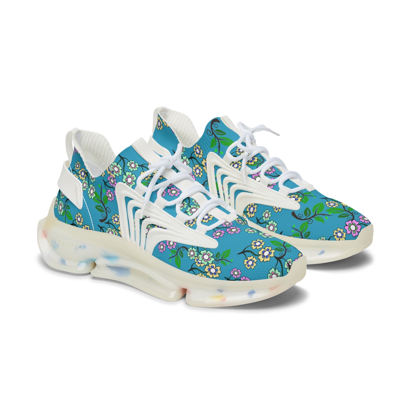 Flower Women's Mesh Sneakers Turquoise