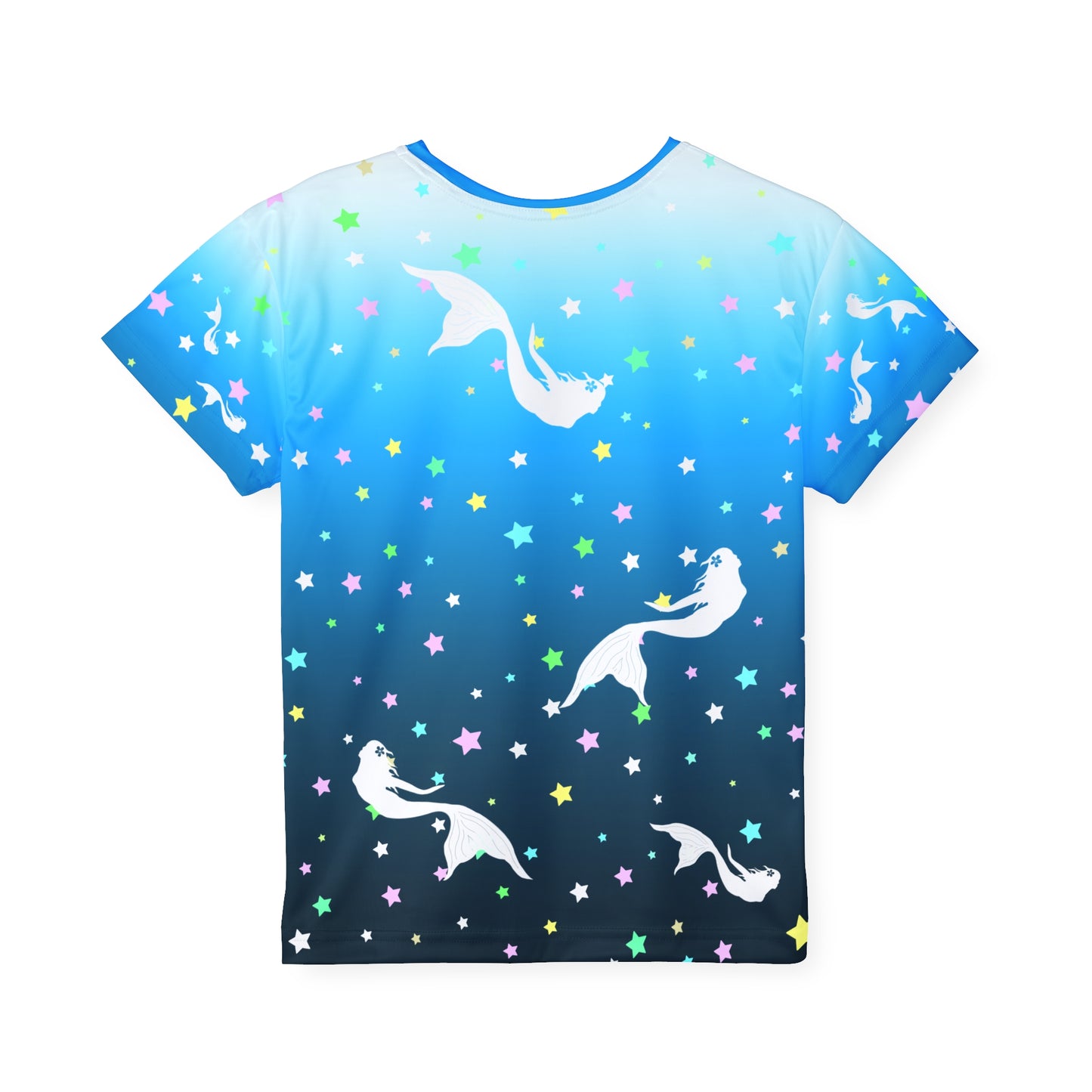 Deep Blue Sea White Mermaid Kids Sports Jersey