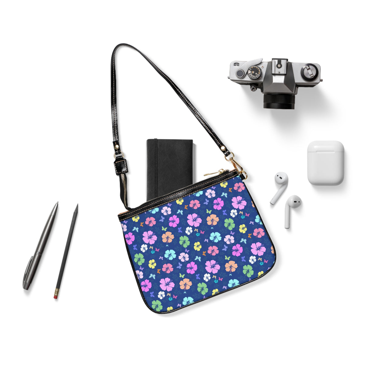 Flowers Blue Shoulder Bag