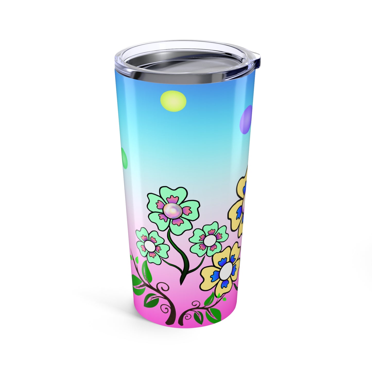 Floral Tumbler 20oz Rainbow