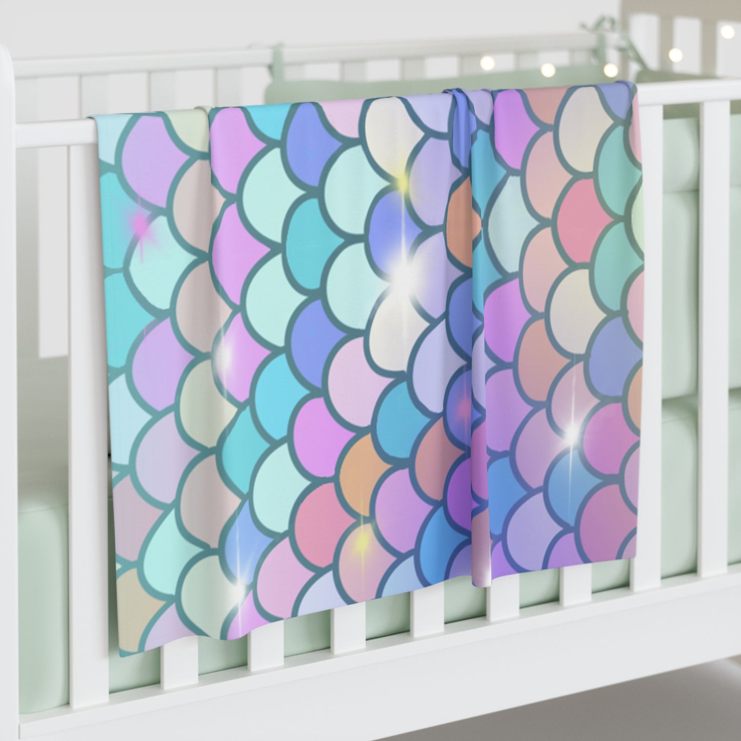 Mermaid Colorful Scale Baby Swaddle Blanket