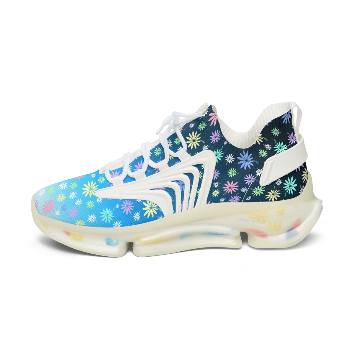Flower Women's Mesh Sneakers Blue