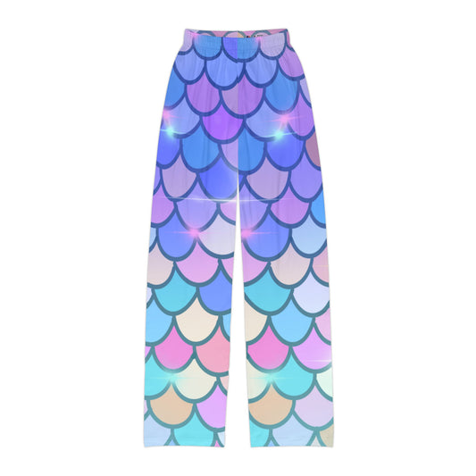 Colorful Mermaid Scales Kids Pajama Pants