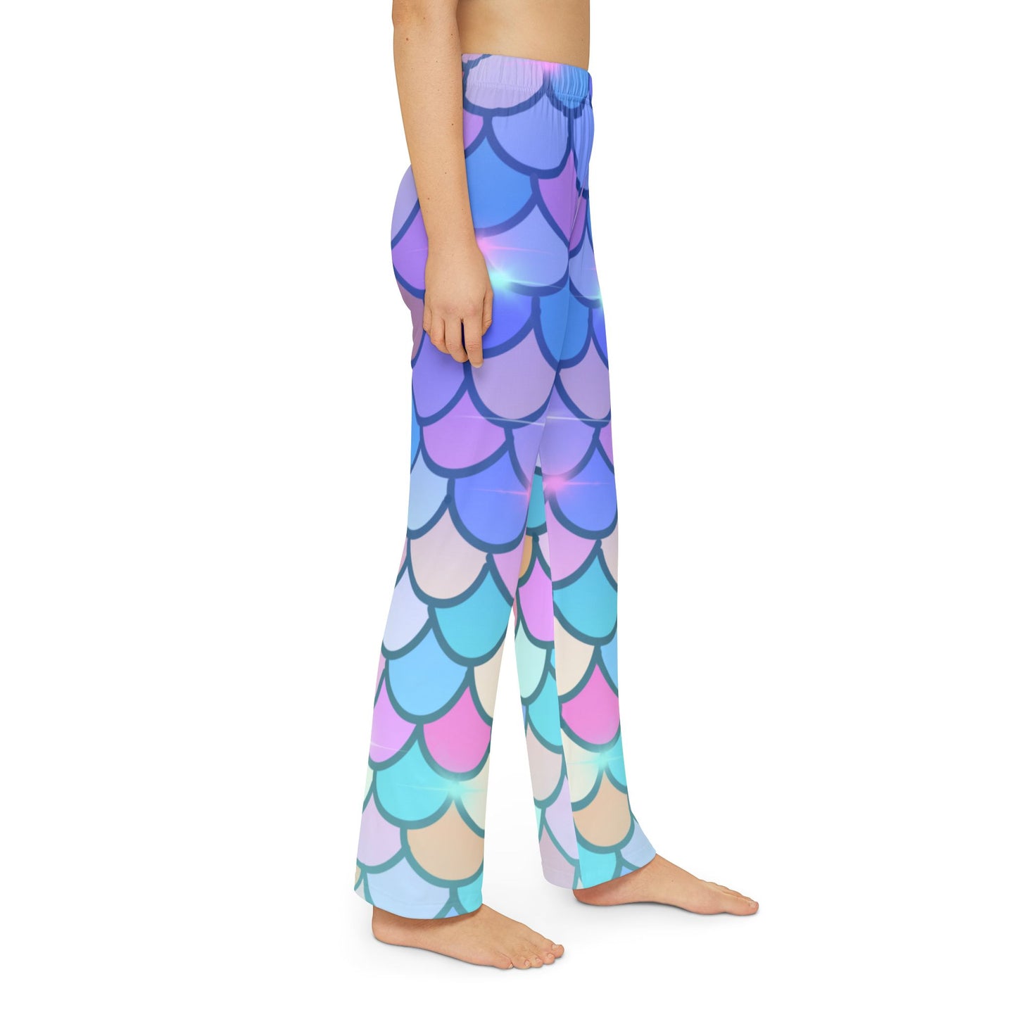 Colorful Mermaid Scales Kids Pajama Pants